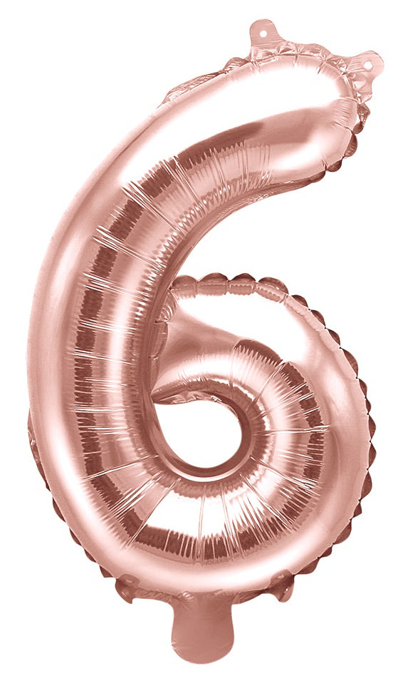 Numerofolio 6 ruusukullanvärinen ilmatäytteinen 35 cm
