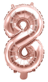 Numerofolio 8 ruusukullanvärinen ilmatäytteinen 35 cm
