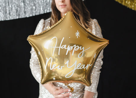 Happy New Year tähti foliopallo