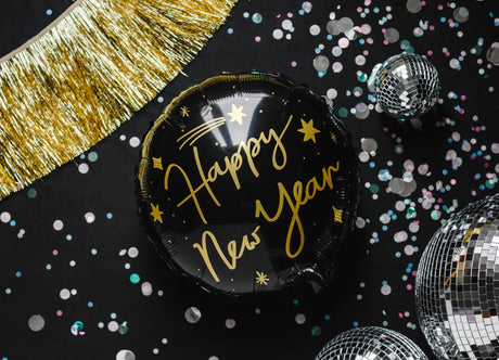 Happy New Year musta foliopallo