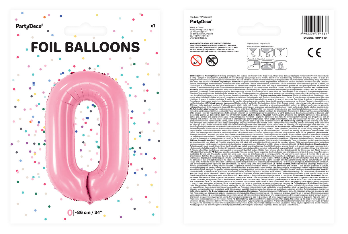 Numerofolio 0 pinkki 86 cm