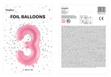 Numerofolio 3 pinkki 86 cm