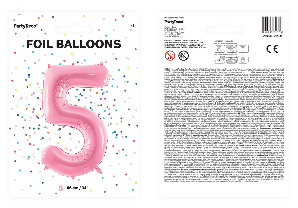 Numerofolio 5 pinkki 86 cm