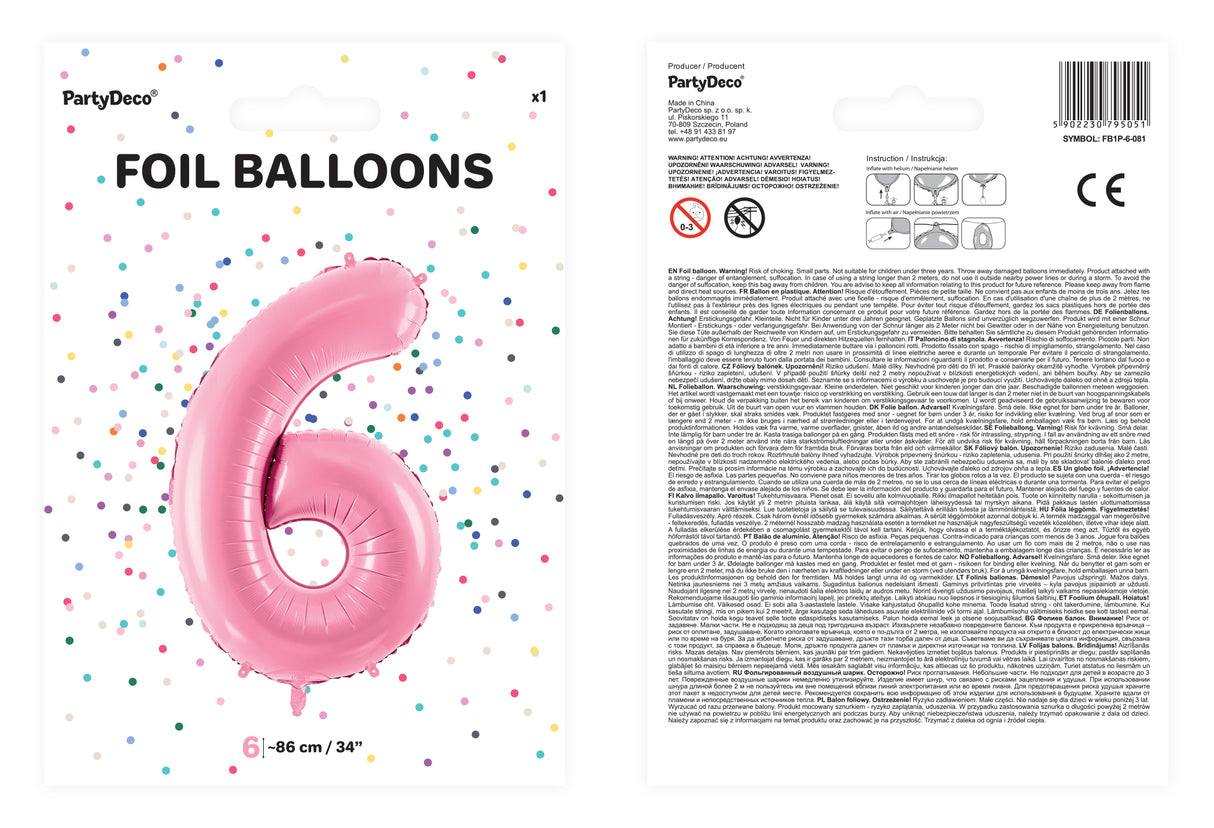 Numerofolio 6 pinkki 86 cm
