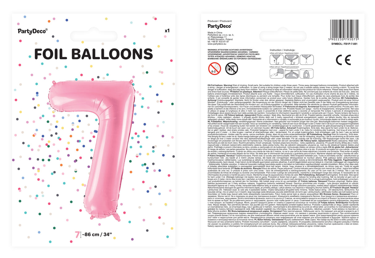 Numerofolio 7 pinkki 86 cm