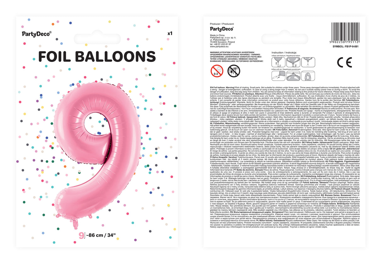 Numerofolio 9 pinkki 86 cm