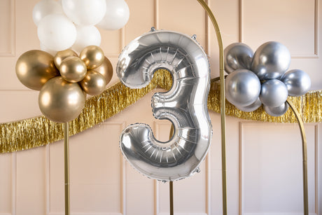 Numerofolio 3 hopeanvärinen 72 cm