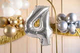 Numerofolio 4 hopeanvärinen 72 cm