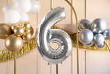 Numerofolio 6 hopeanvärinen 72 cm
