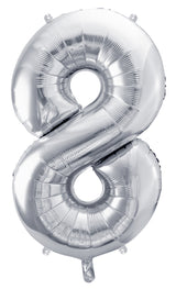 Numerofolio 8 hopeanvärinen 72 cm