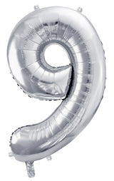 Numerofolio 9 hopeanvärinen 72 cm