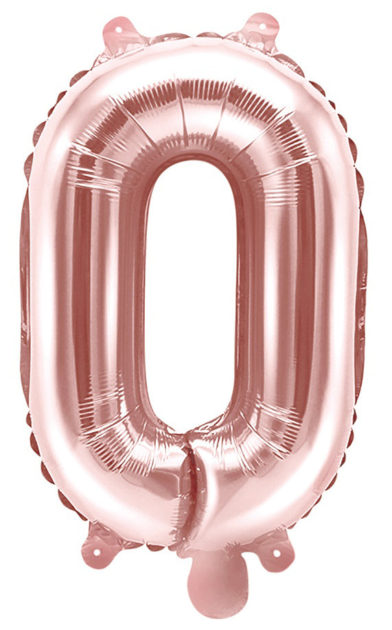 Kirjainfolio O ruusukullanvärinen ilmatäytteinen 35 cm
