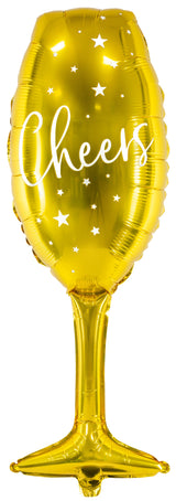 Cheers shampanjalasi kullanvärinen muotofoliopallo