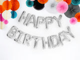 Happy Birthday ilmalla täytettävä foliopallosetti