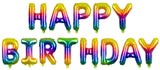 Happy Birthday kirjainfoliopallo sateenkaari