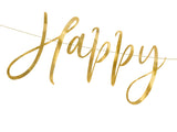 Happy New Year kirjainnauha kullanvärinen 18 x 66 cm