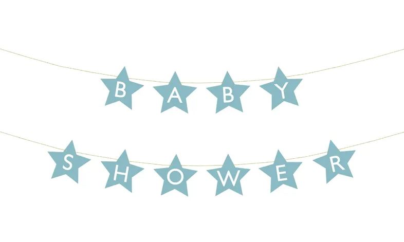 Kirjainnauha baby shower, vaaleansininen