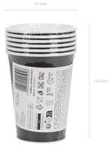 Pahvimuki musta, 250 ml 6 kpl/pkt