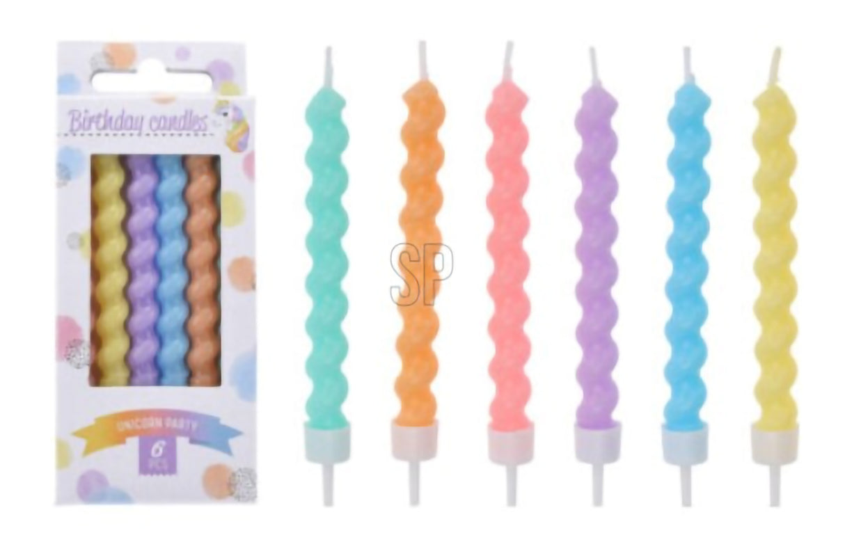 Kierrekynttilät pastelli 6 kpl/pkt