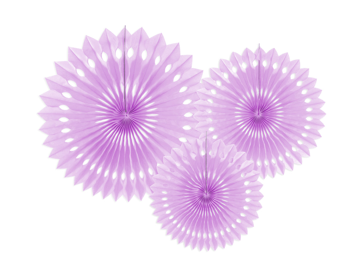 Paperiviuhkakoriste, liila 20-30 cm, 3 kpl/pkt