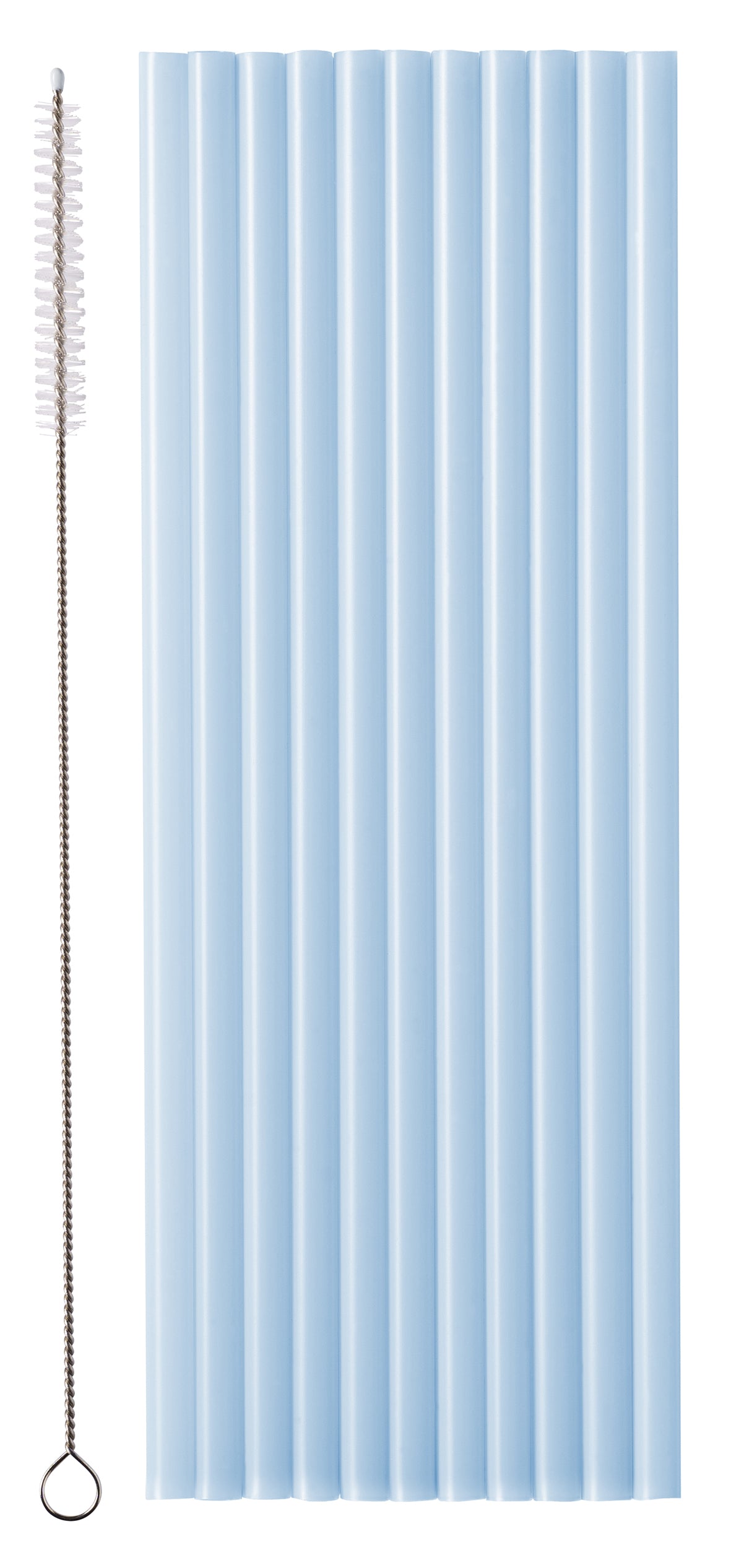 Muovipilli uudelleenkäytettävä  puhdistusharjalla 23 cm v.sininen 12 kpl/pkt