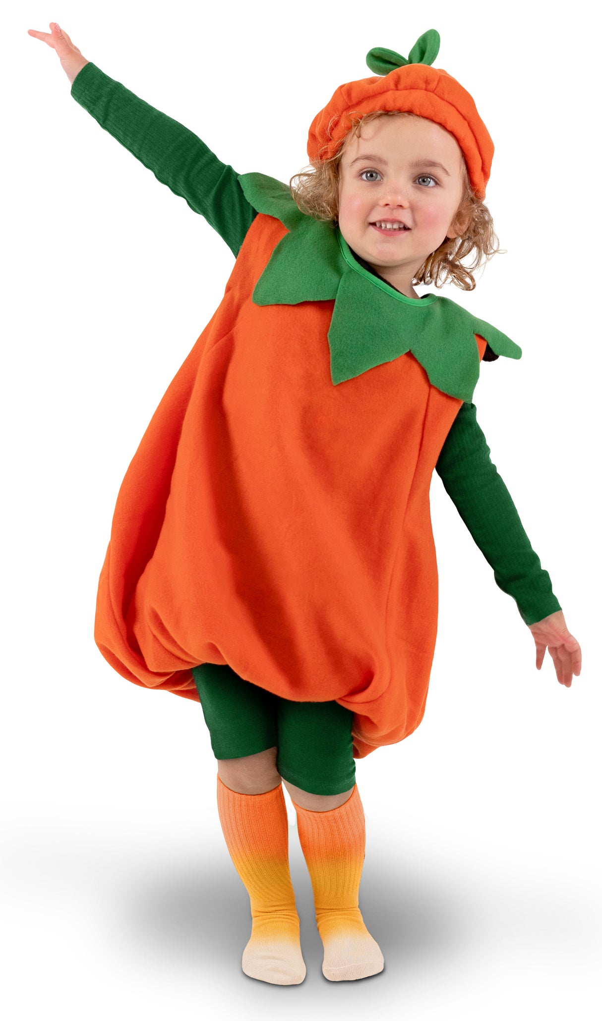 Kurpitsa-asu 116-128 cm, sis. asu ja hattu