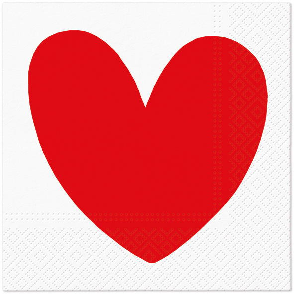 Suuri lautasliina 33 x 33 cm punaiset sydämet  20 kpl/pkt