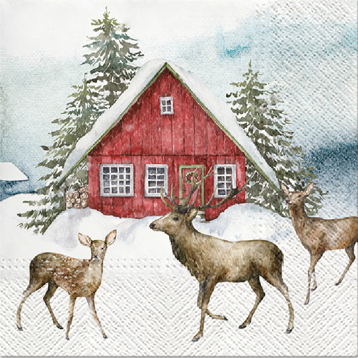 Jouluinen maisema lautasliina 33 x 33 cm 20 kpl/pkt