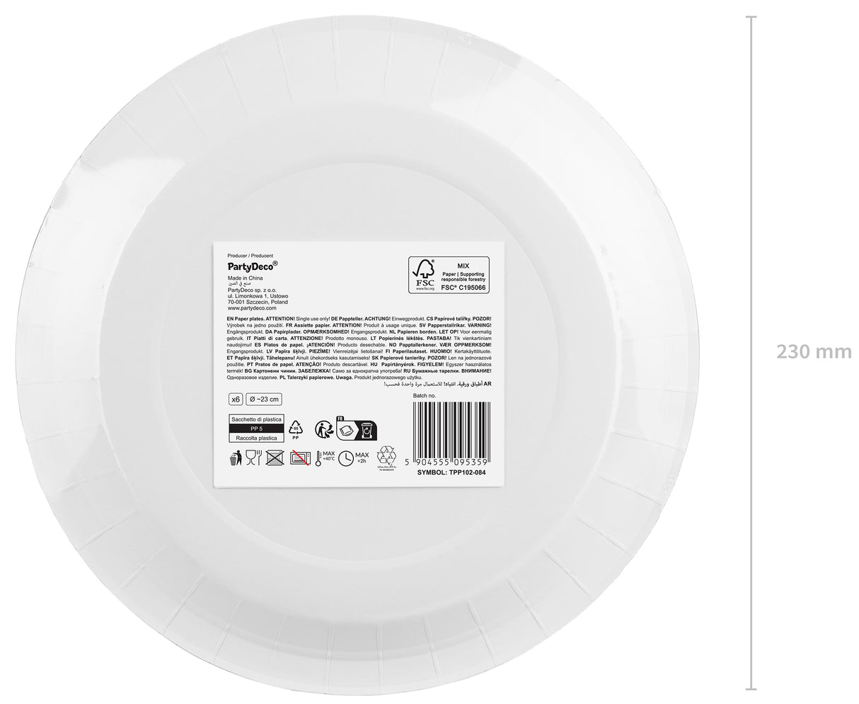 Pahvilautanen keltainen, 23 cm 6 kpl/pkt