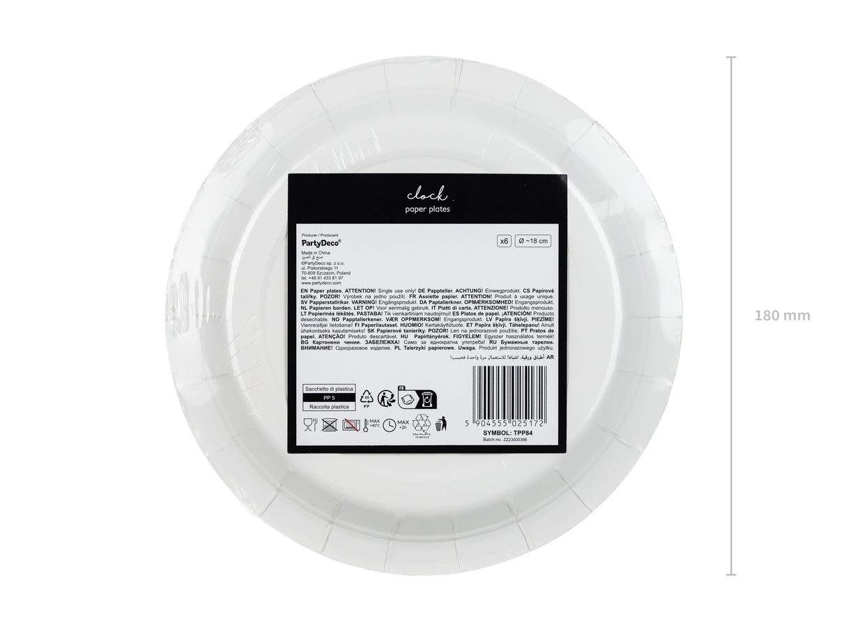 Paper plates Clock 18 cm