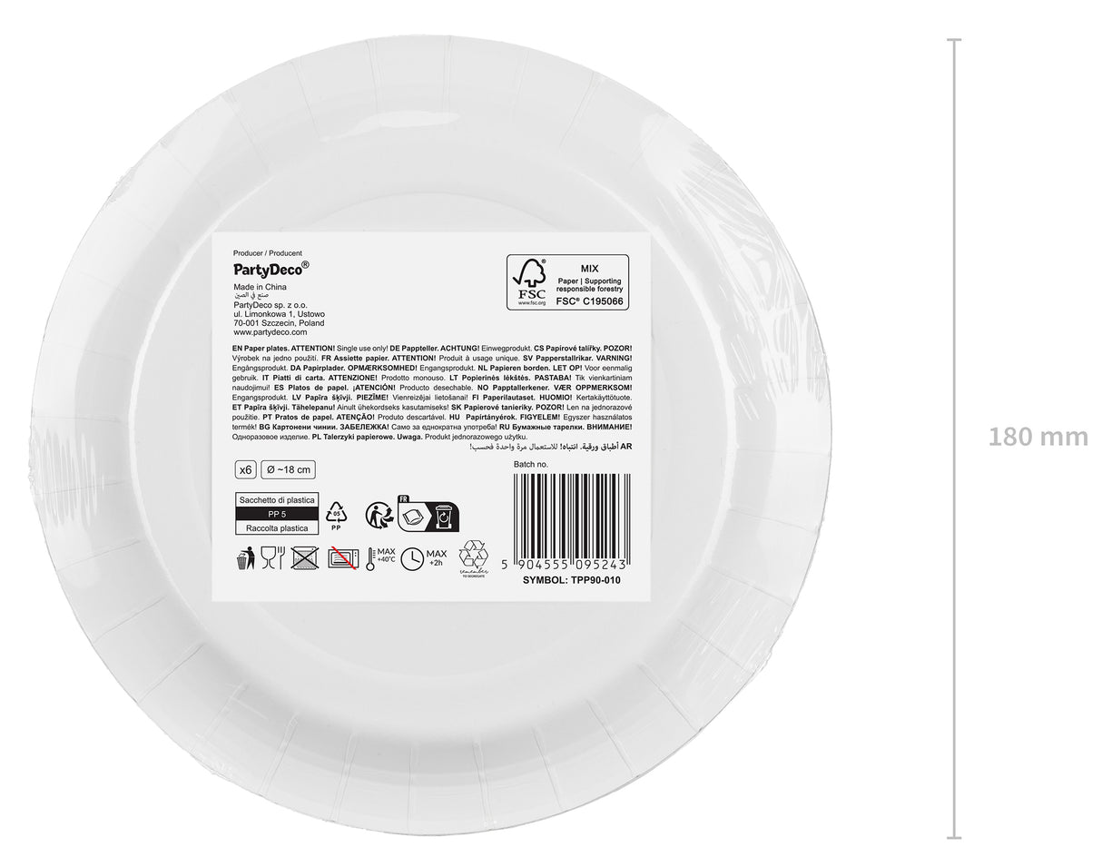 Pieni pahvilautanen musta, 18 cm 6 kpl/pkt