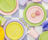 Pieni pahvilautanen keltainen, 18 cm 6 kpl/pkt