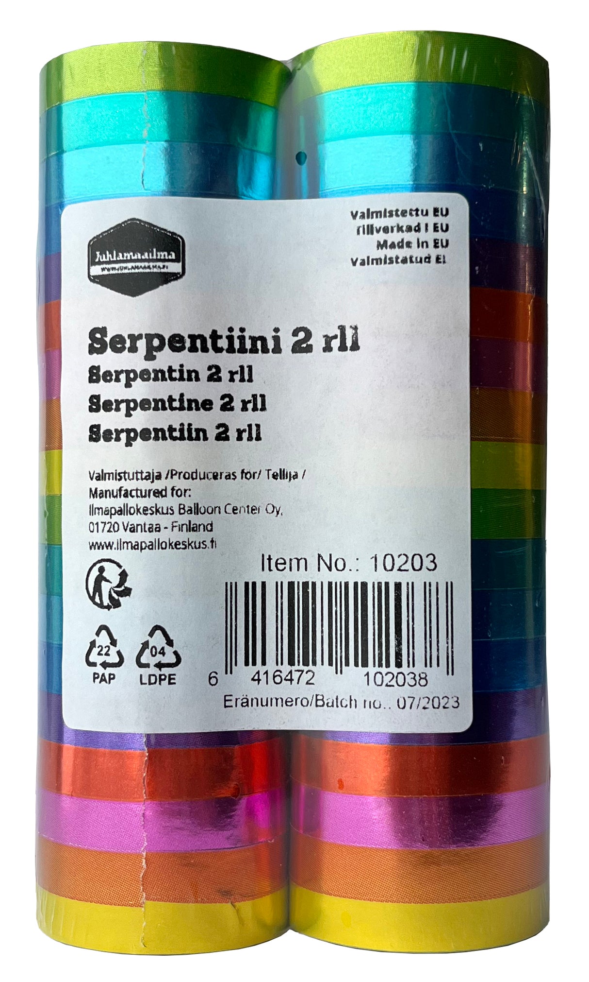 Serpentiini sateenkaari 2 rll/pkt