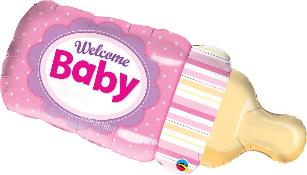 Tuttipullo Welcome baby vaaleanpunainen erikoismuotofolio