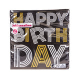 Suuri lautasliina Happy Birthday 33 x 33 cm 20 kpl/pkt