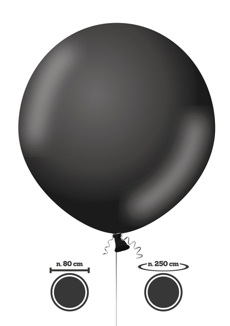 80 cm musta jättikumipallo