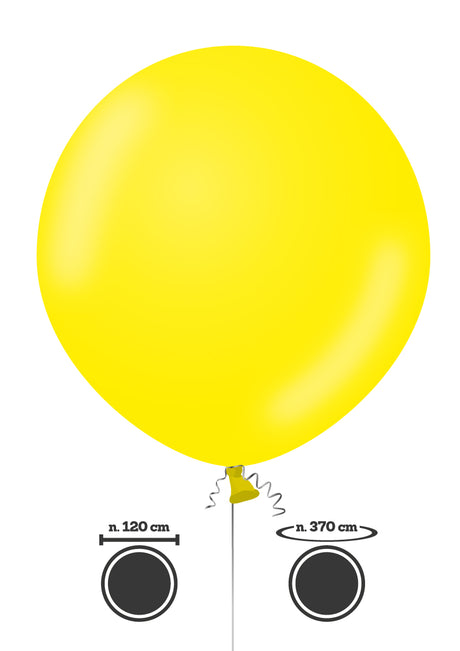 120 cm keltainen jättikumipallo