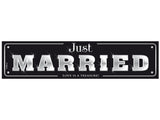 Hääkyltti pahvia, "Just married" hopea 1 kpl