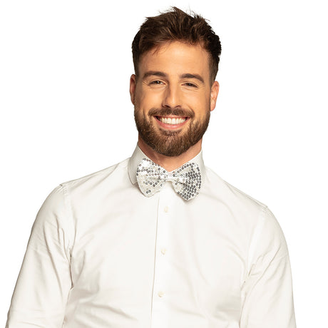 Rusetti, hopeanväriset paljetit