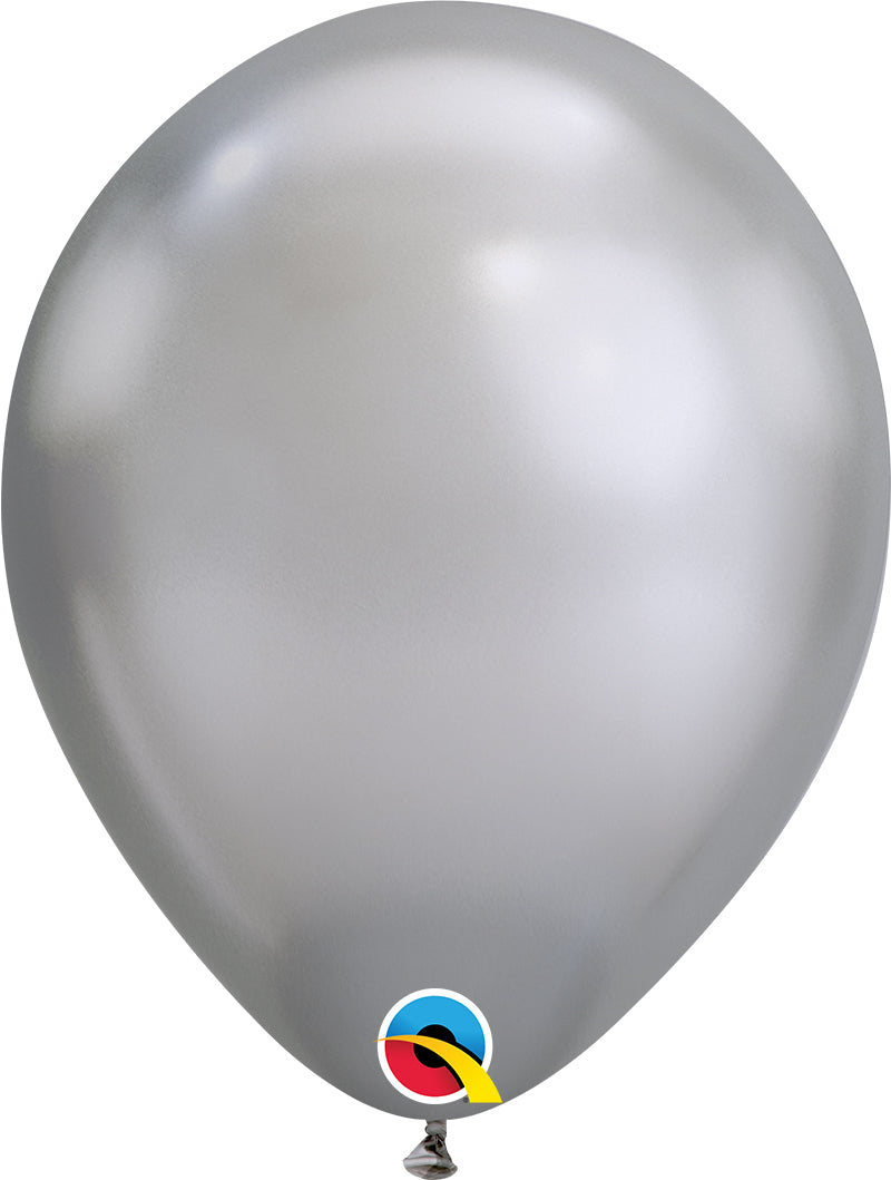 28 cm metallikromihopea ilmapallo 100 kpl/pss