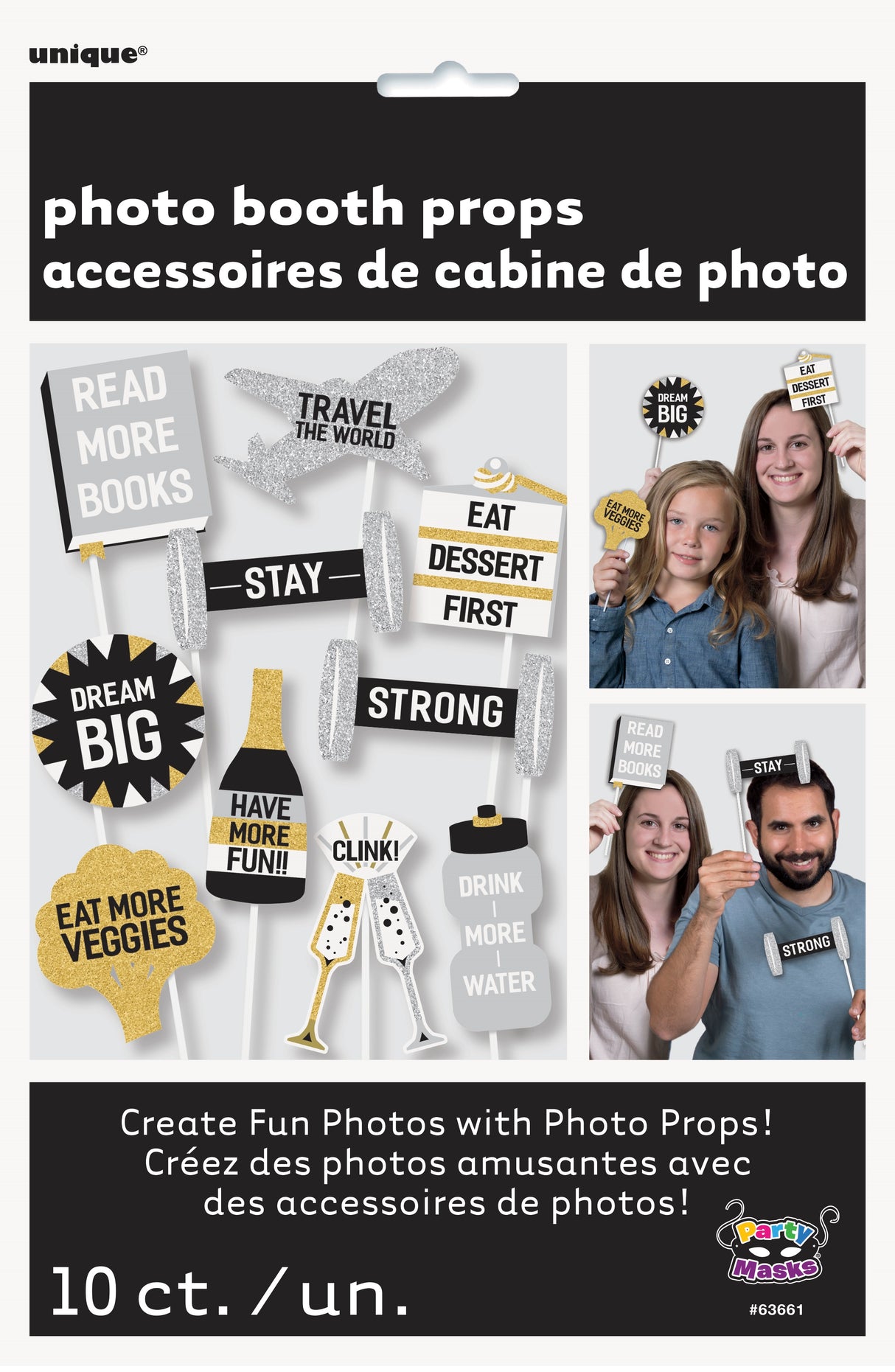 Photo Booth tarvikkeet Uusi Vuosi 10 kpl/ pkt