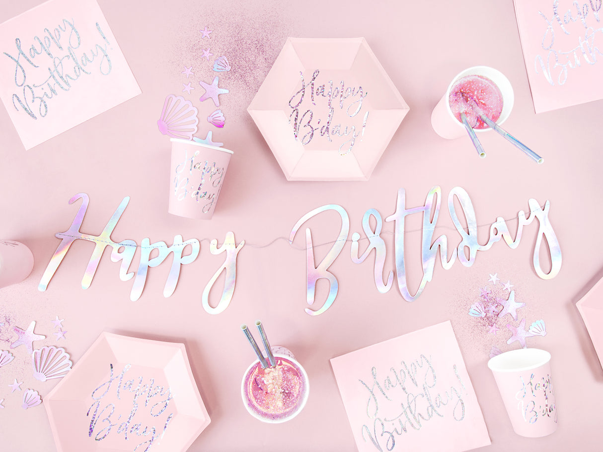 Happy Birthday kirjainnauha kuultoväri