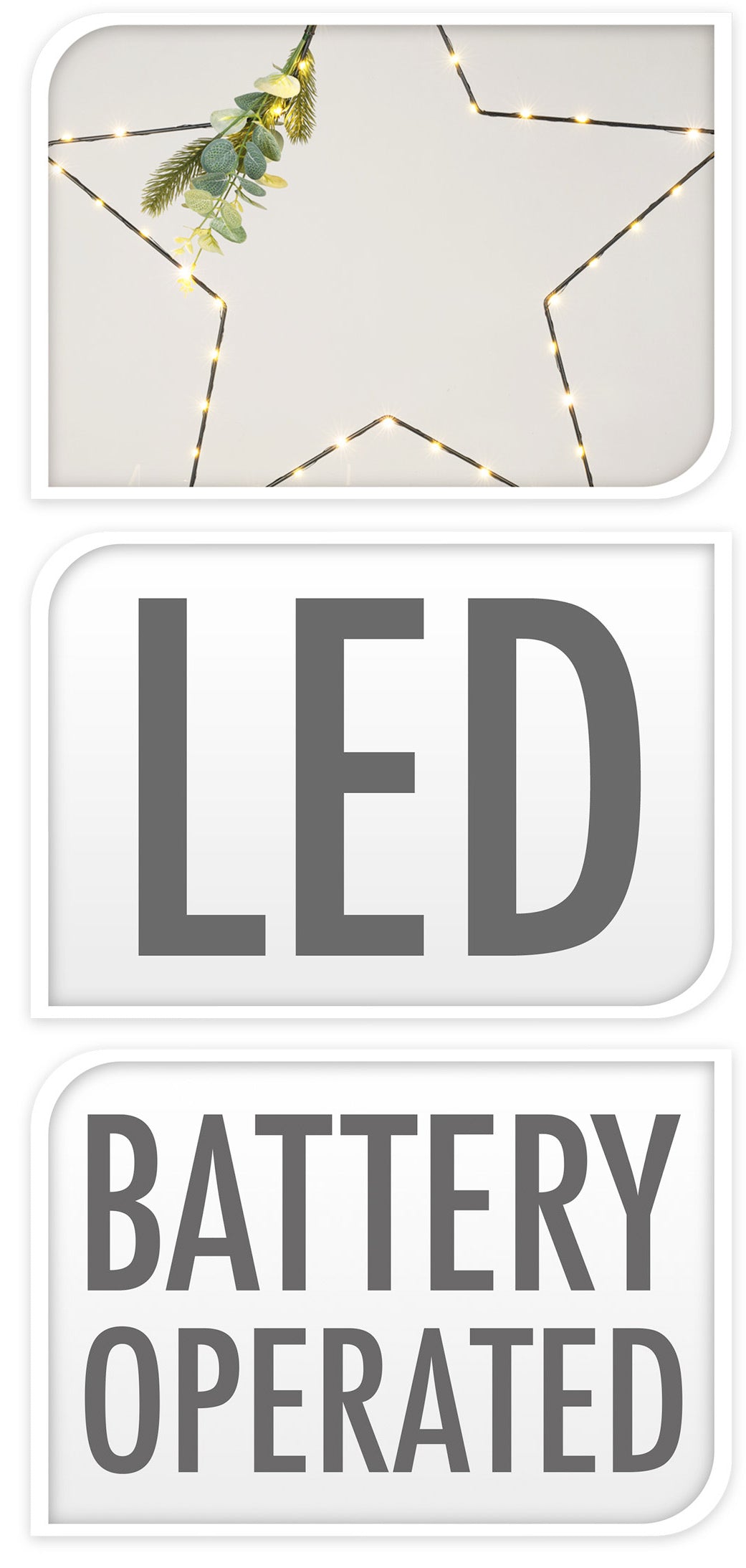 Koristetähti led-valoilla musta 62cm