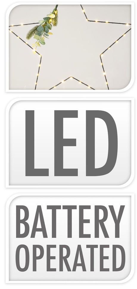 Koristetähti led-valoilla musta 62cm